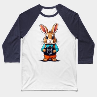 cute bunny holding camera Baseball T-Shirt